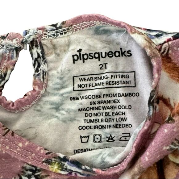 Pipsqueaks Girls’ Snowflake Kisses Bubble Romper Bamboo Christmas Size 2T - Picture 5 of 9